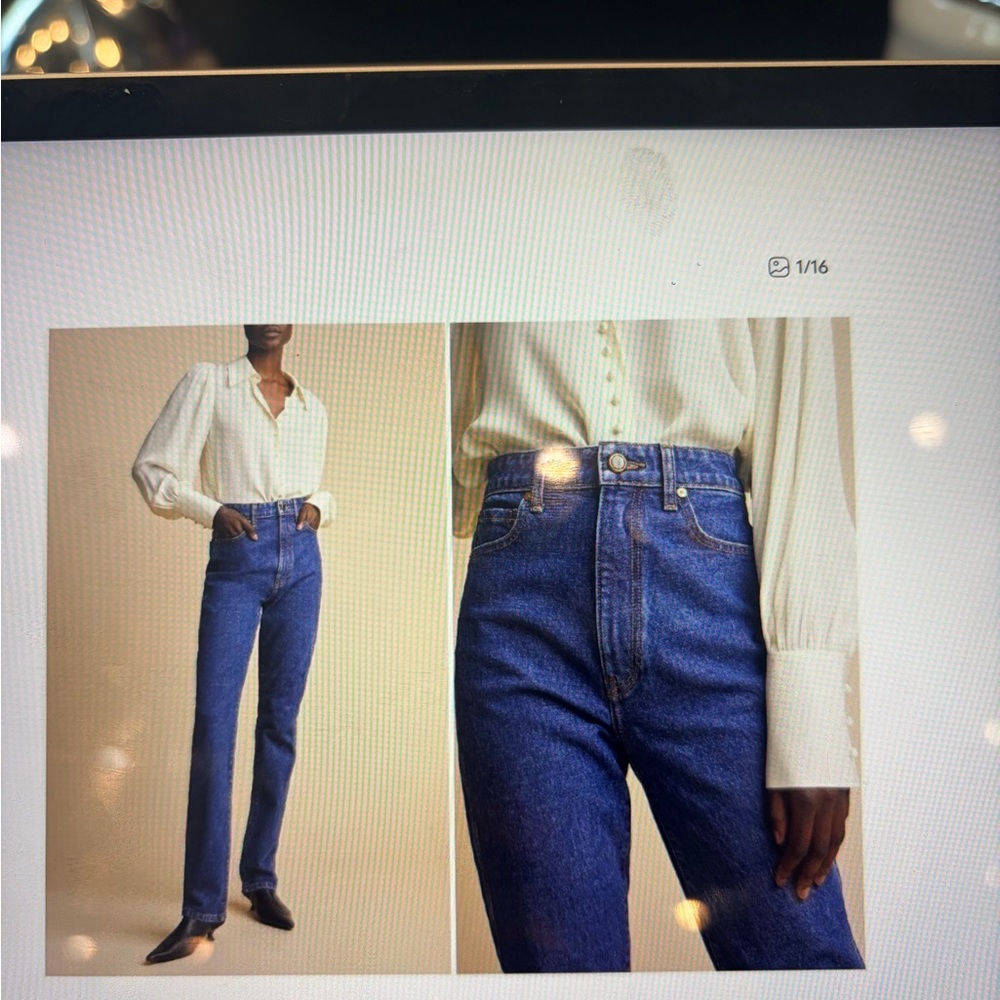 KHAITE DARIA Deep Blue Straight Leg Jeans